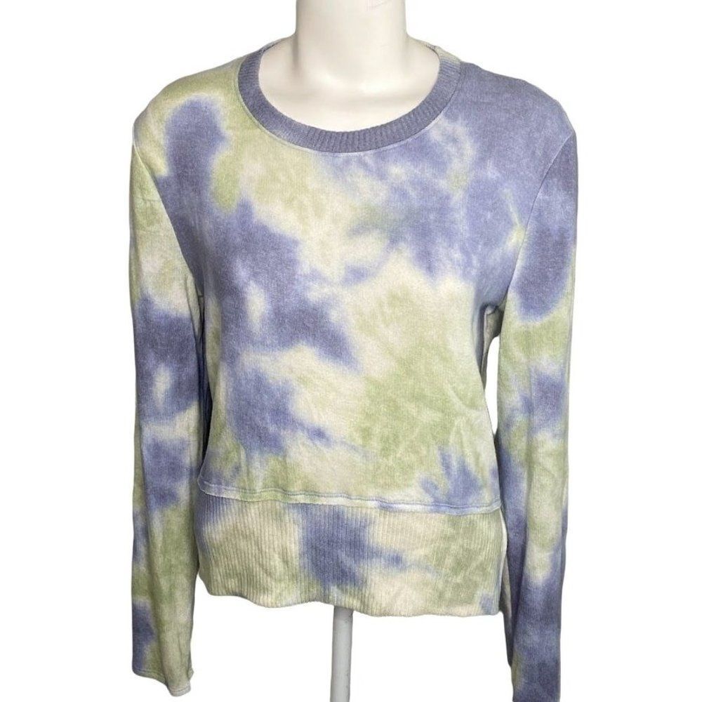 SO Blue Green Tye Dye Crew Neck Cozy Long Sleeve Top Sz Small NEW